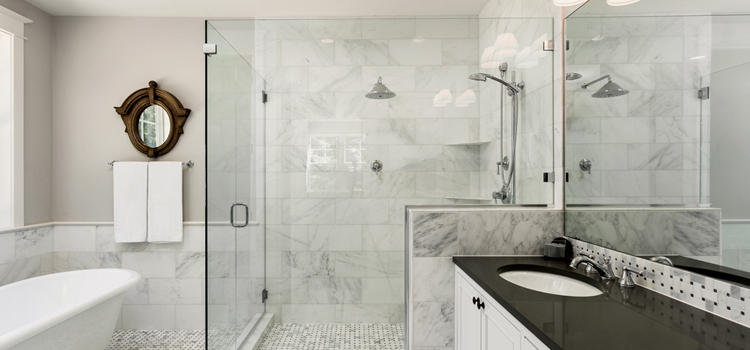 bathroom shower door installation in Garnet