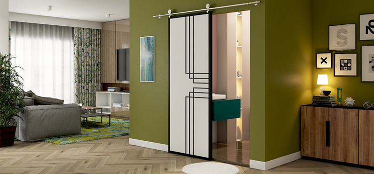 sliding bathroom door installation in Garnet